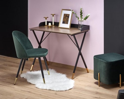 Стіл письмовий B-37 HALMAR Горіх-Чорний-Золотий